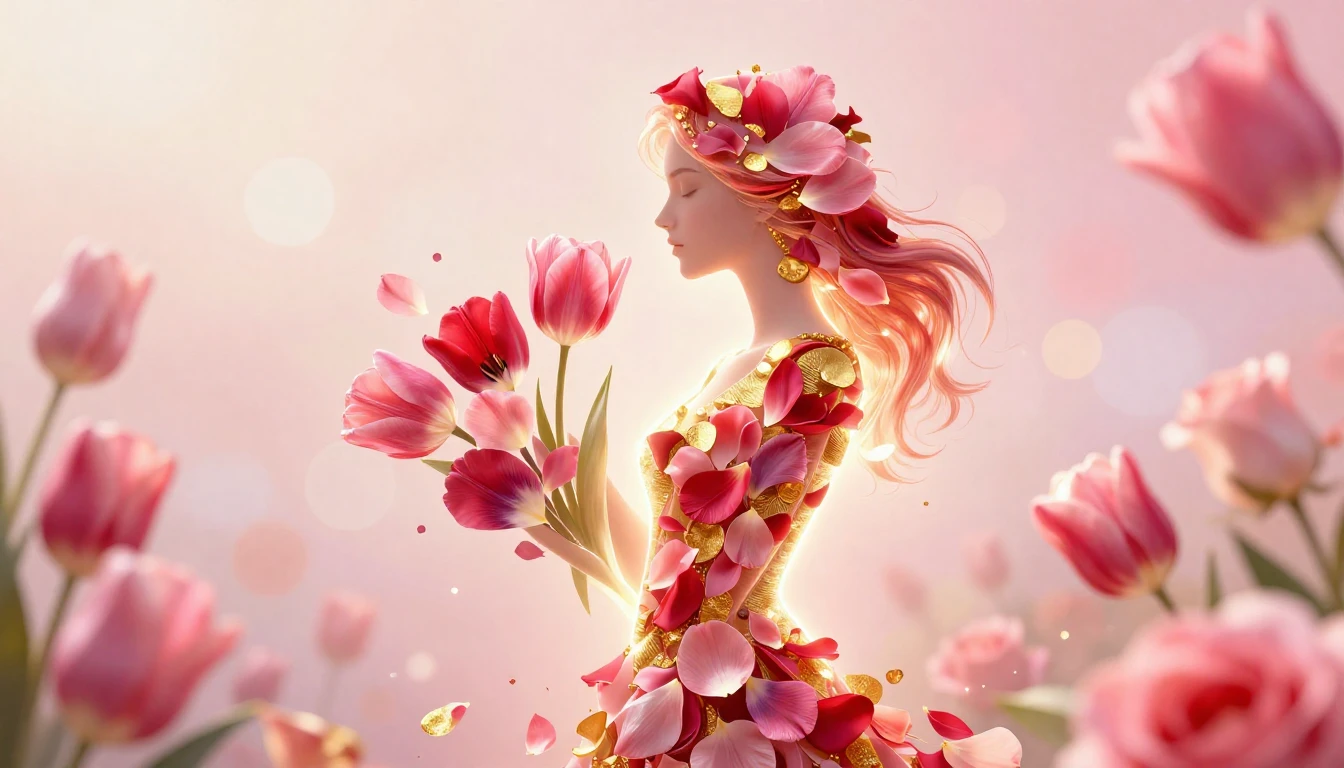 A vibrant and elegant digital art piece celebrating Internat...