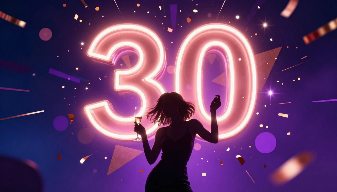 A vibrant and celebratory album cover design featuring a lar...