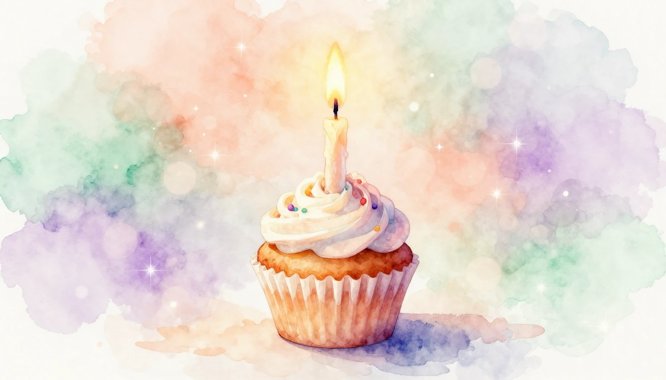 A beautiful watercolor painting of a single lit candle on a ...