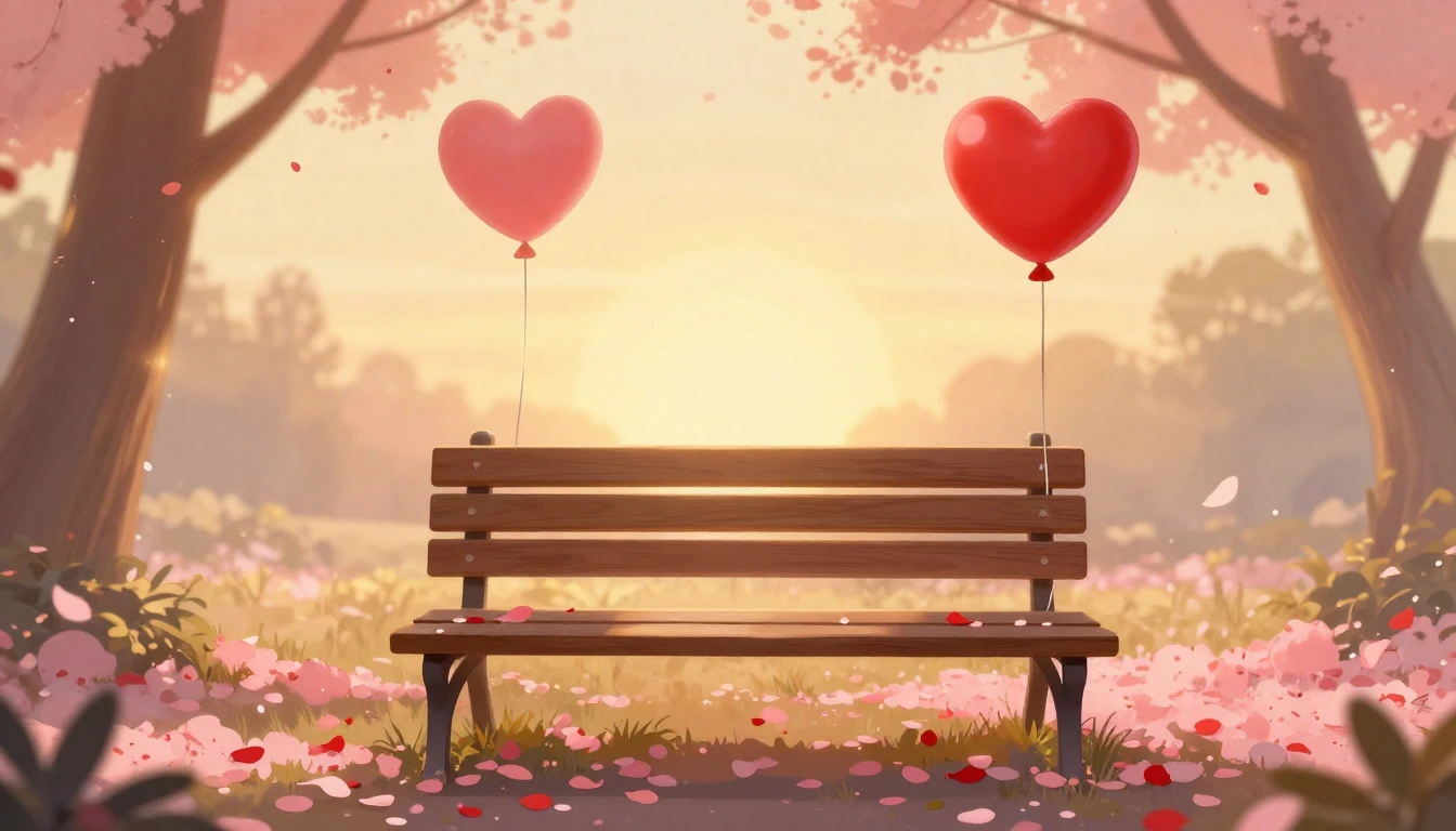 A romantic and warm illustration for a Valentine's Day song ...
