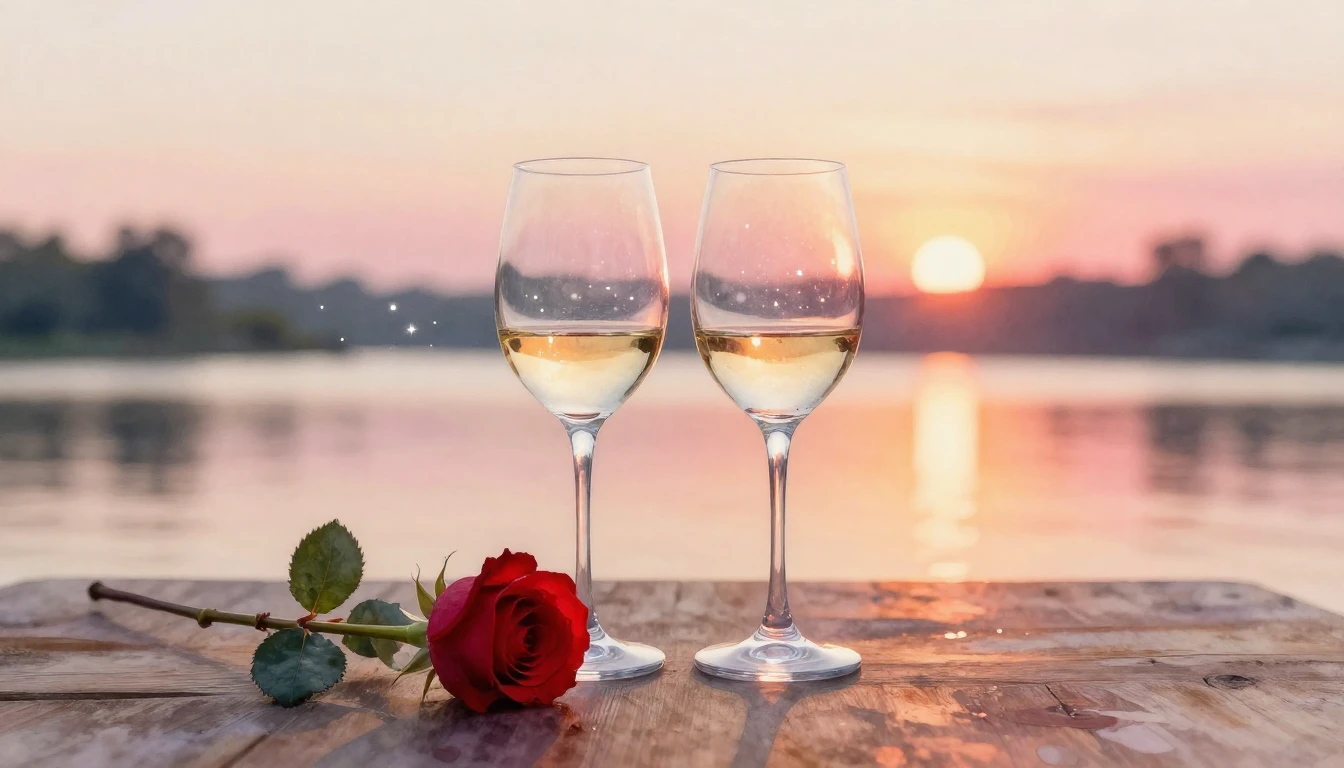 A beautiful and delicate watercolor painting of two elegant ...