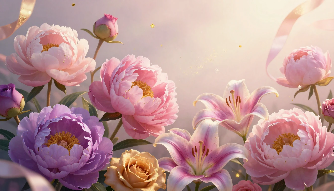 A beautiful and artistic composition featuring a variety of ...