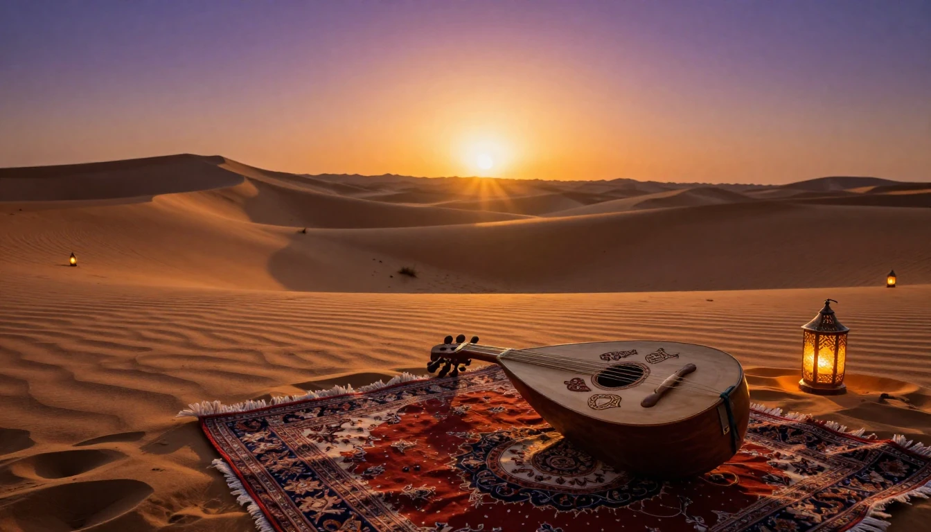 A breathtaking view of a vast desert landscape during the go...