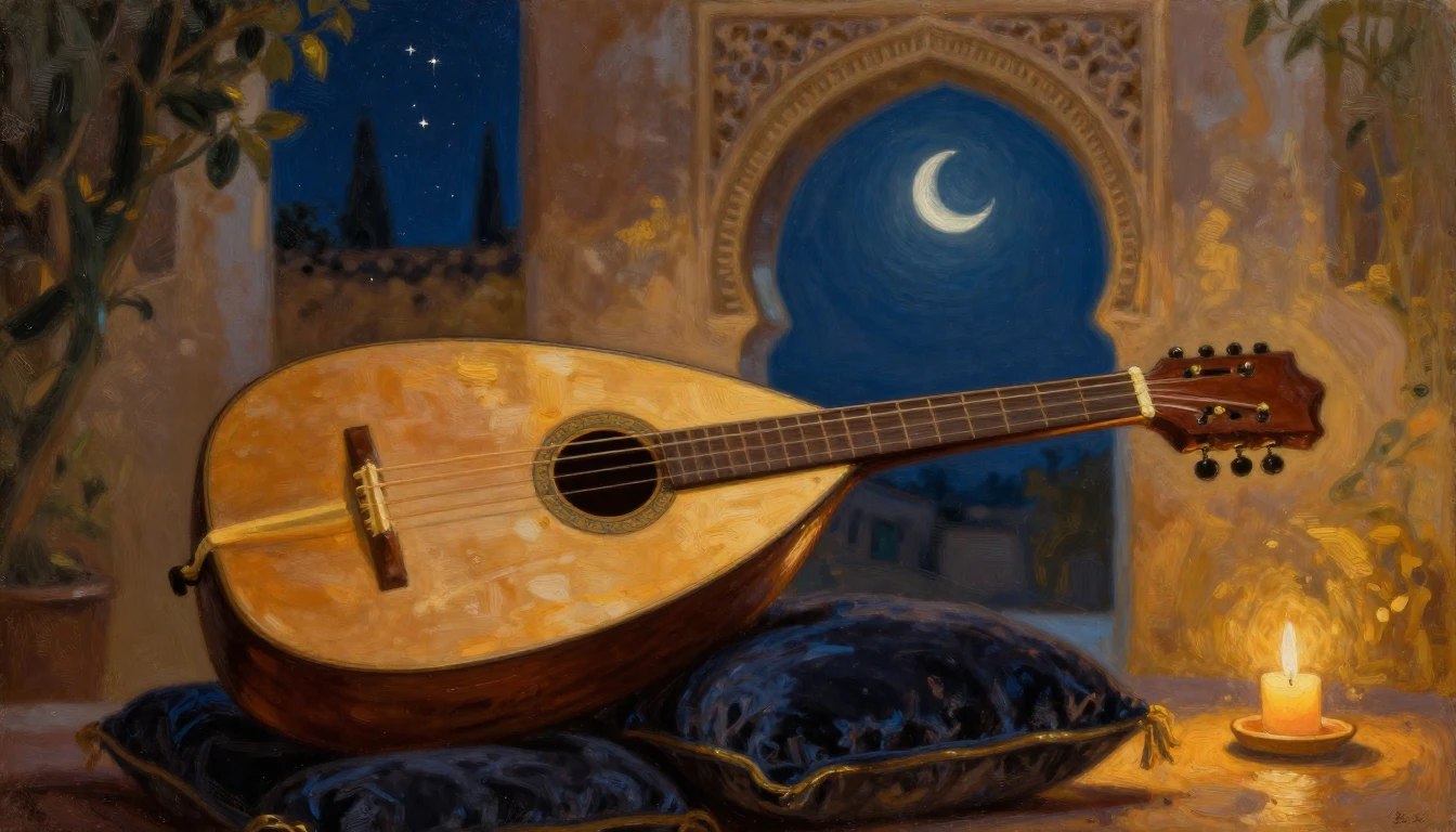 A close-up, artistic oil painting of a traditional wooden Ou...