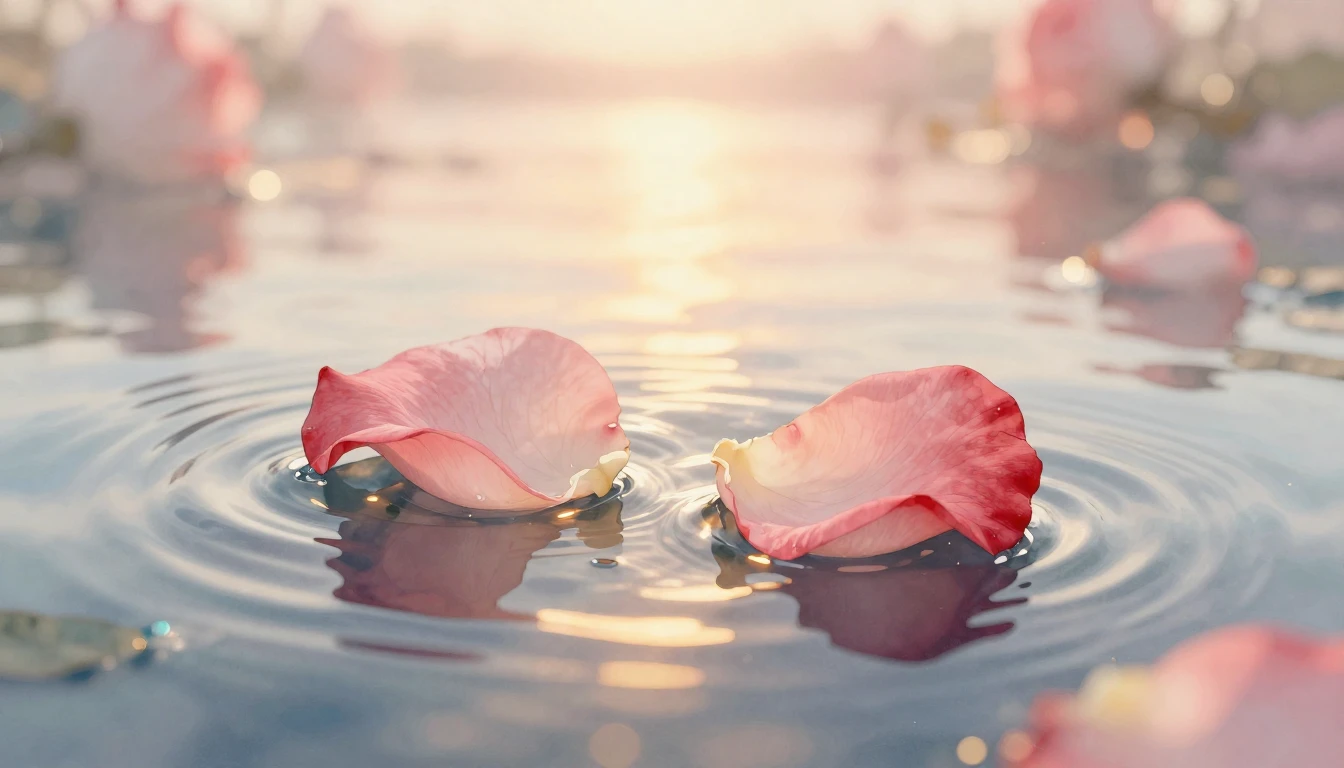 A delicate and ethereal watercolor painting depicting two in...