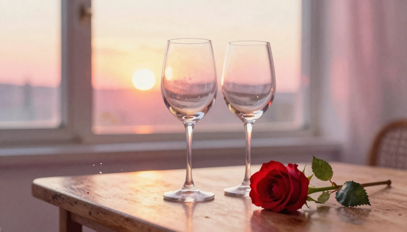 A dreamy and romantic watercolor painting of two elegant win...