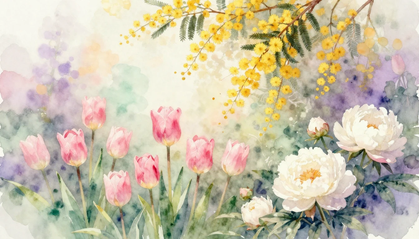 A delicate watercolor painting capturing the essence of earl...