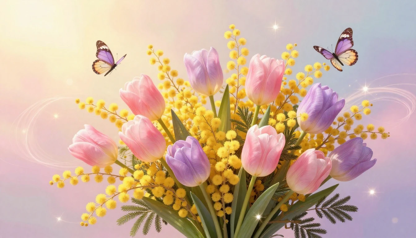 A vibrant and artistic representation of spring and empowerm...