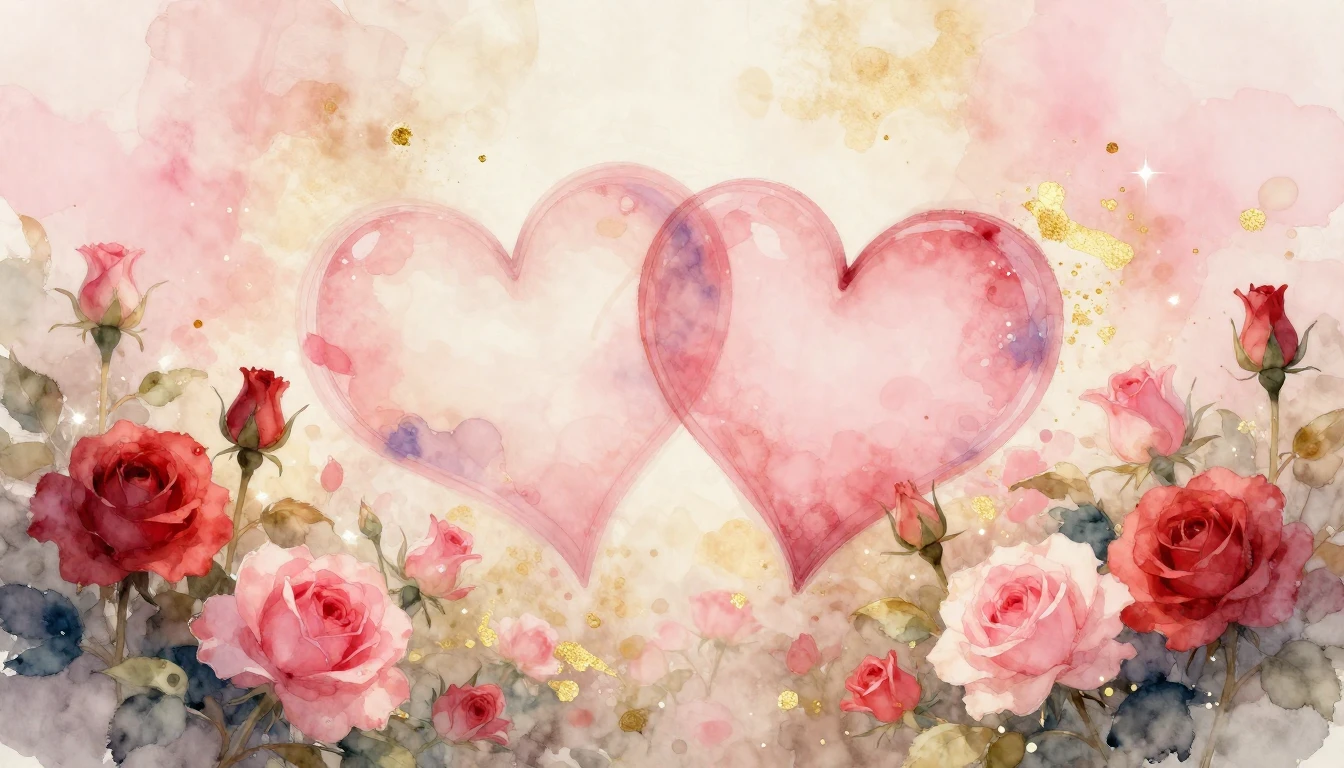 A delicate and ethereal watercolor painting depicting two st...