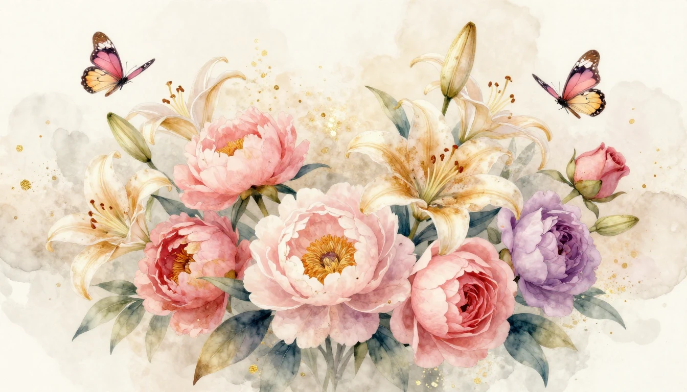 A vibrant watercolor painting celebrating femininity and gro...