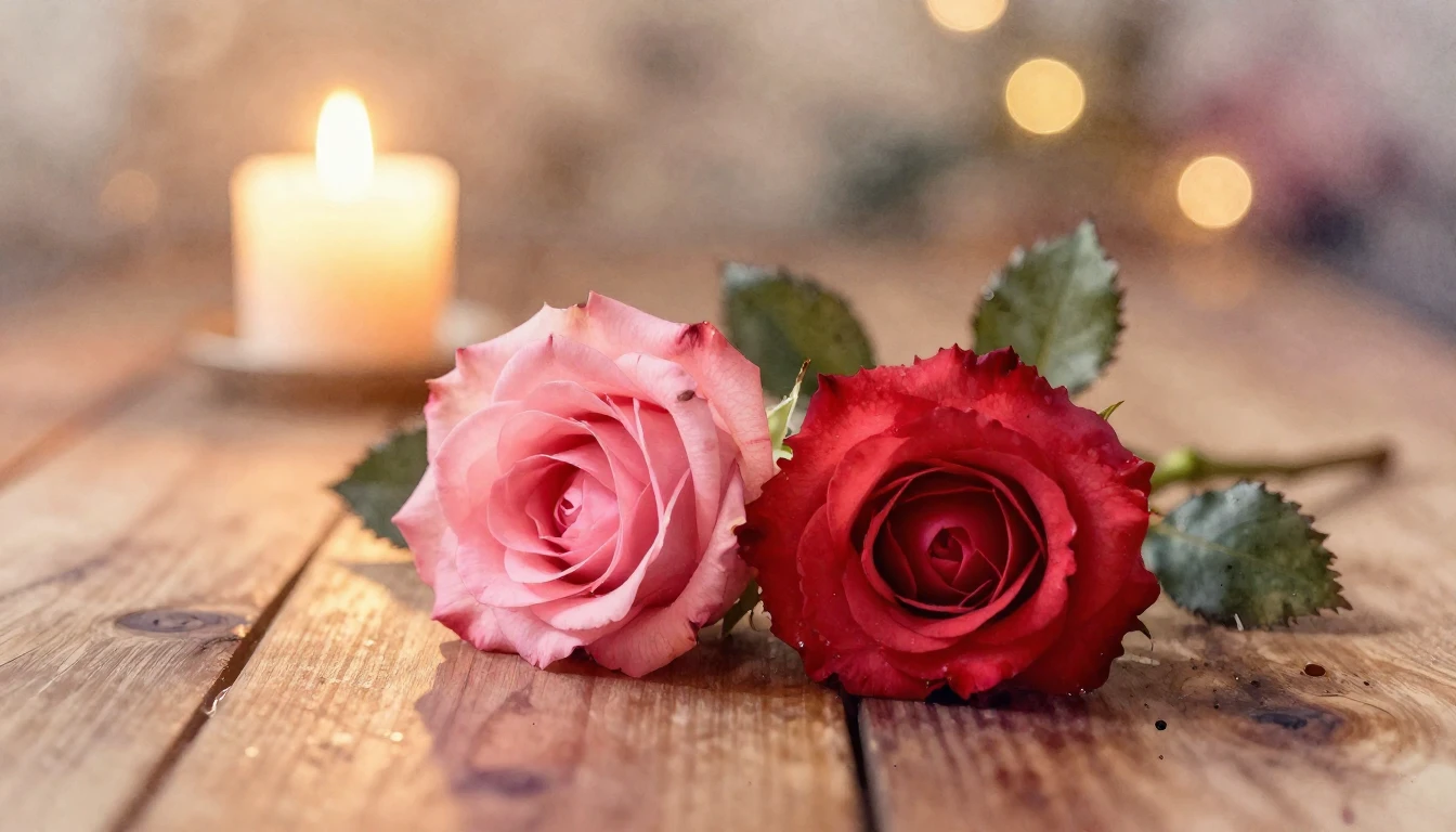 A beautiful watercolor painting of two delicate red roses in...