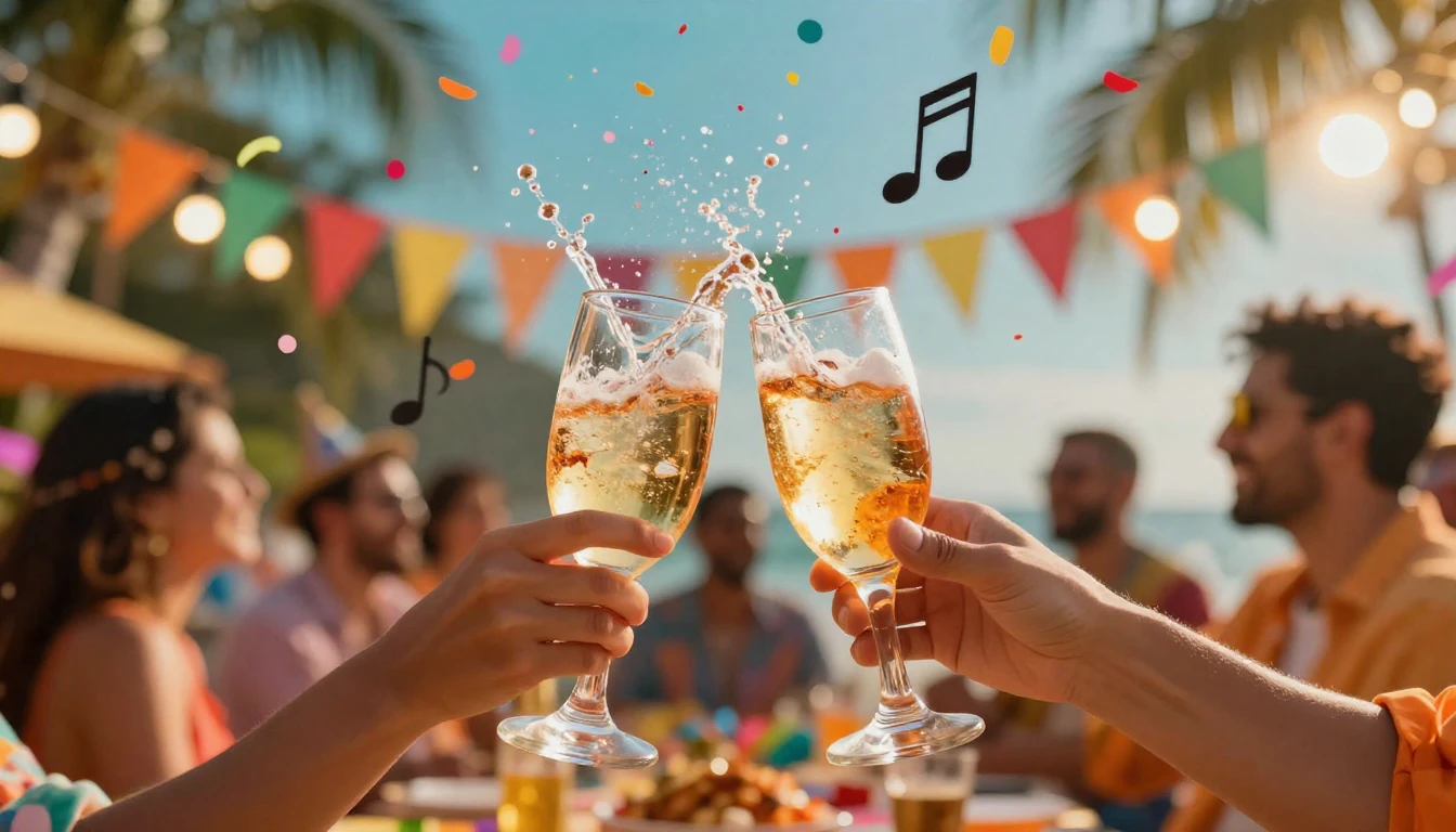 A vibrant and festive scene depicting a joyful birthday cele...