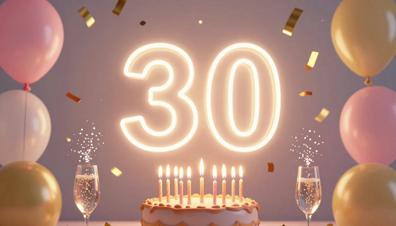 A vibrant and festive birthday celebration scene, focusing o...