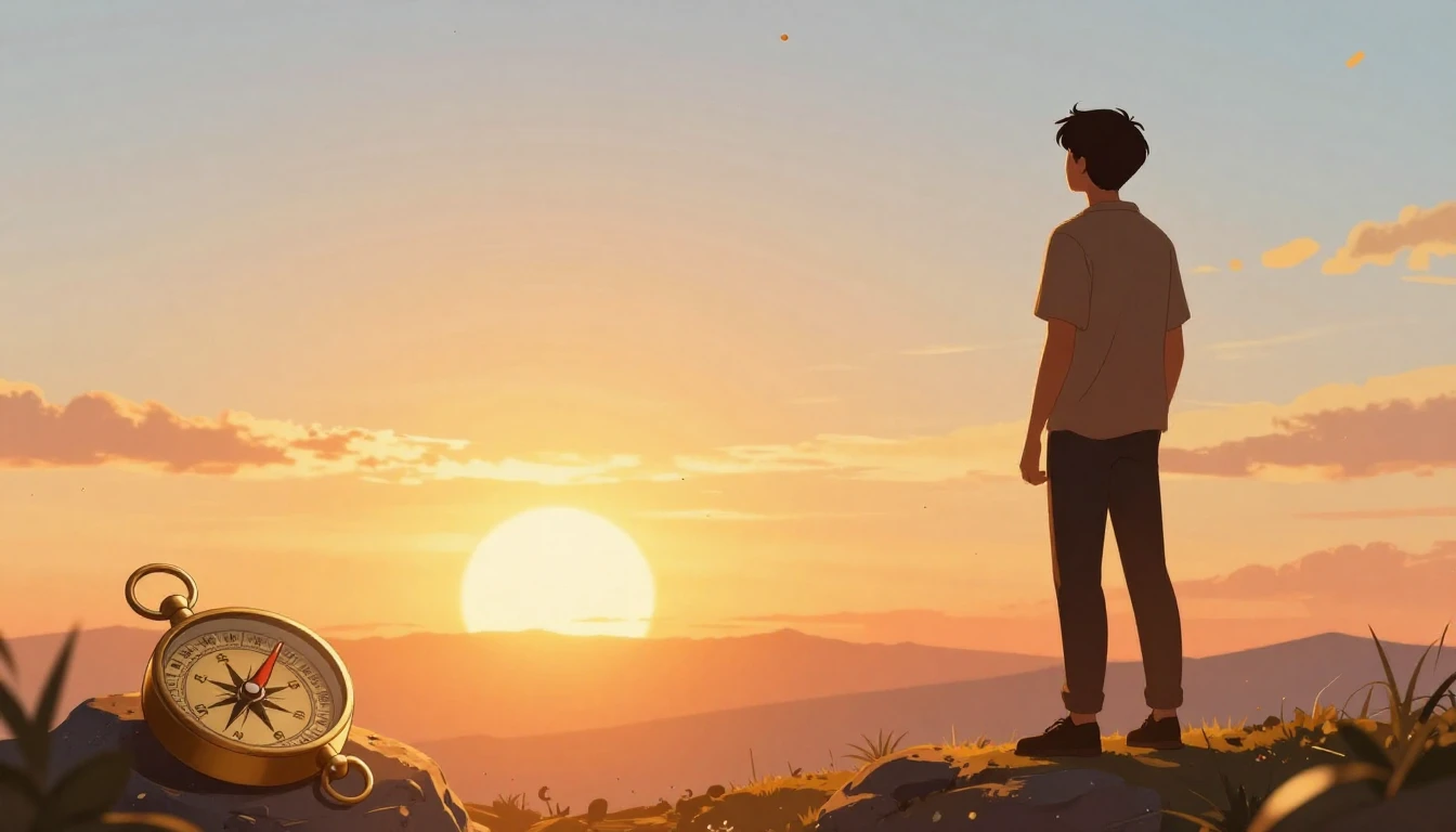 A warm and uplifting digital art illustration depicting a si...