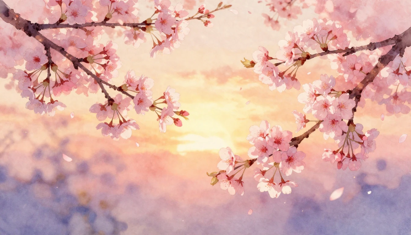 A soft and ethereal watercolor painting depicting two delica...