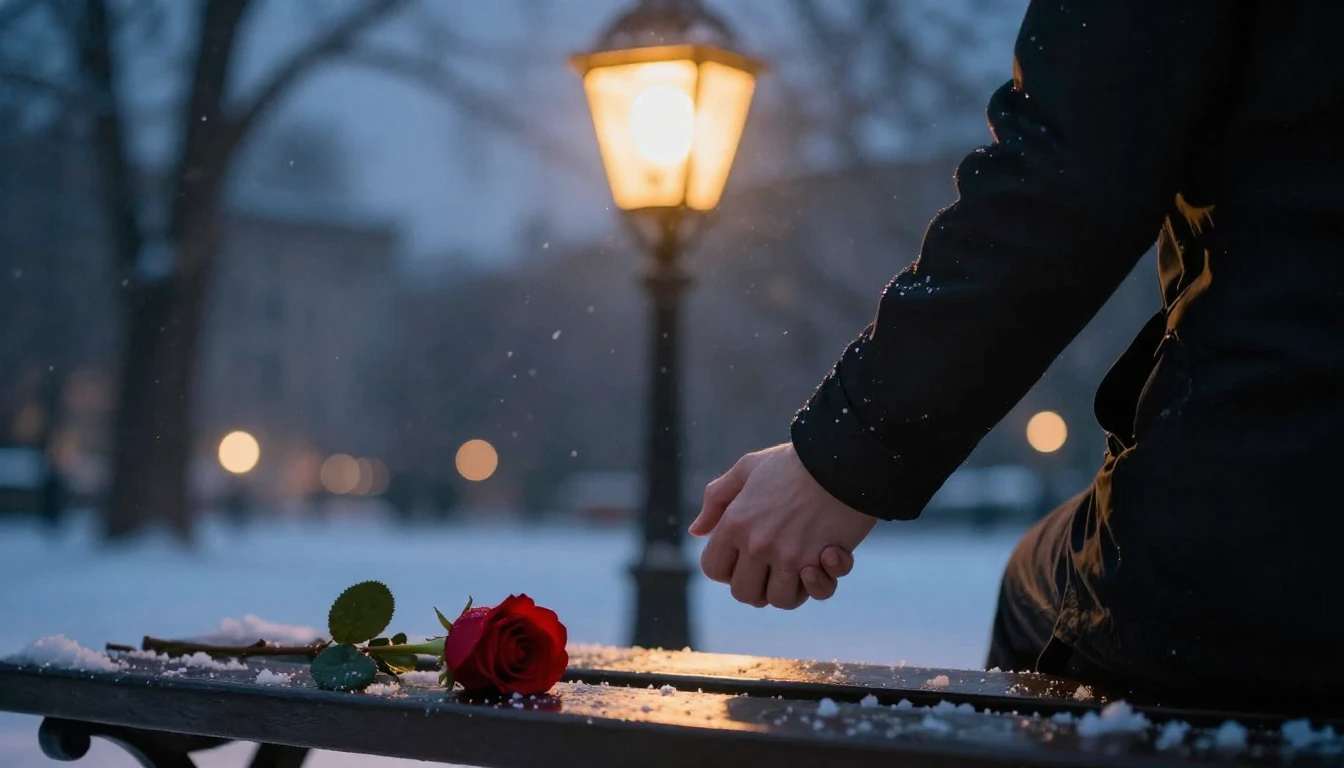 A romantic and dreamy scene focusing on a couple holding han...