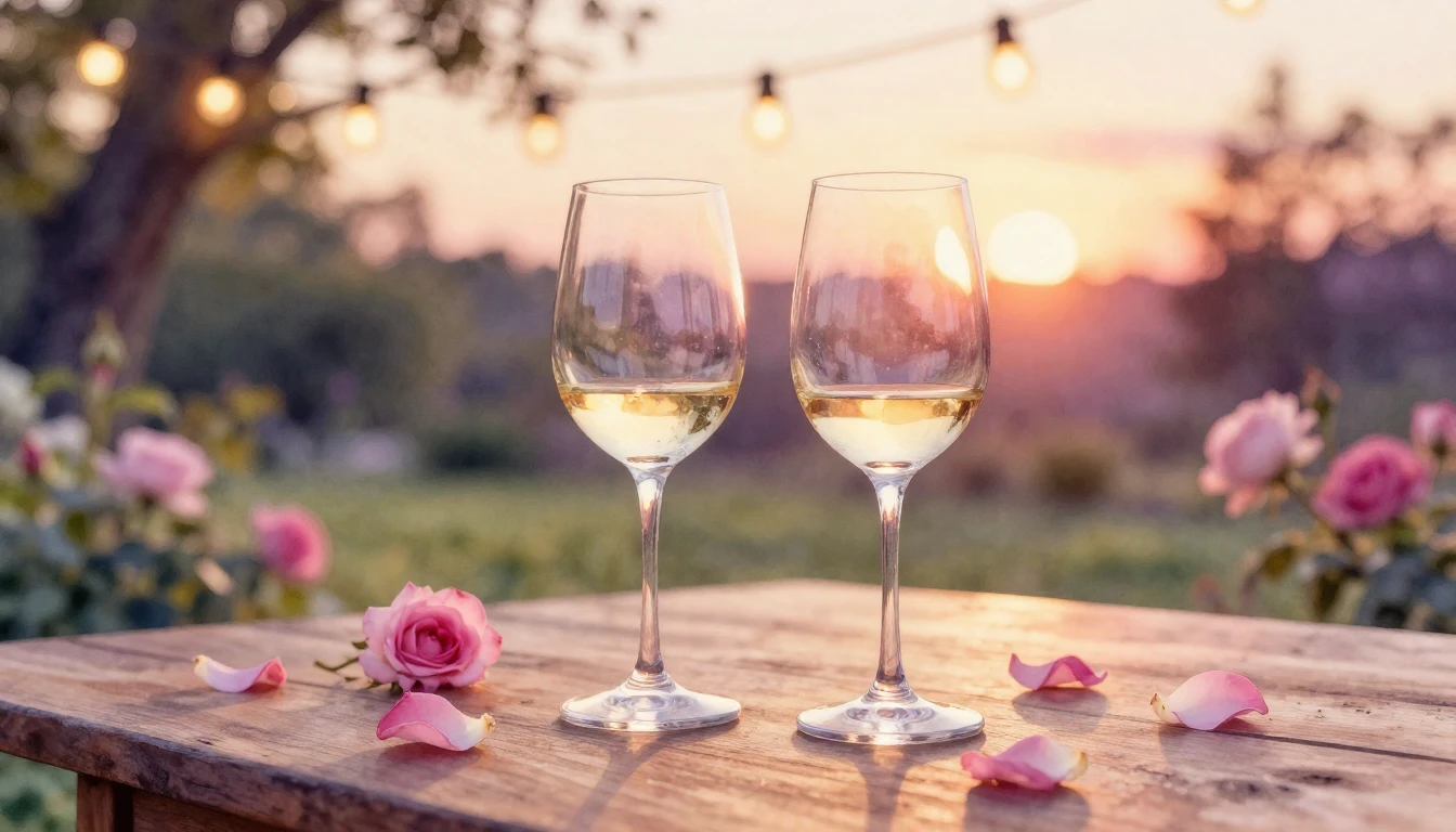 A beautiful watercolor painting of two elegant wine glasses ...