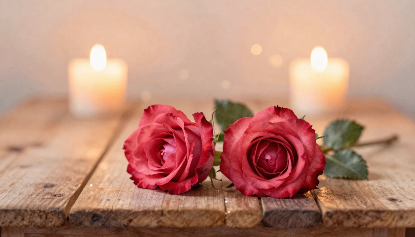 A beautiful watercolor painting of two delicate red roses in...