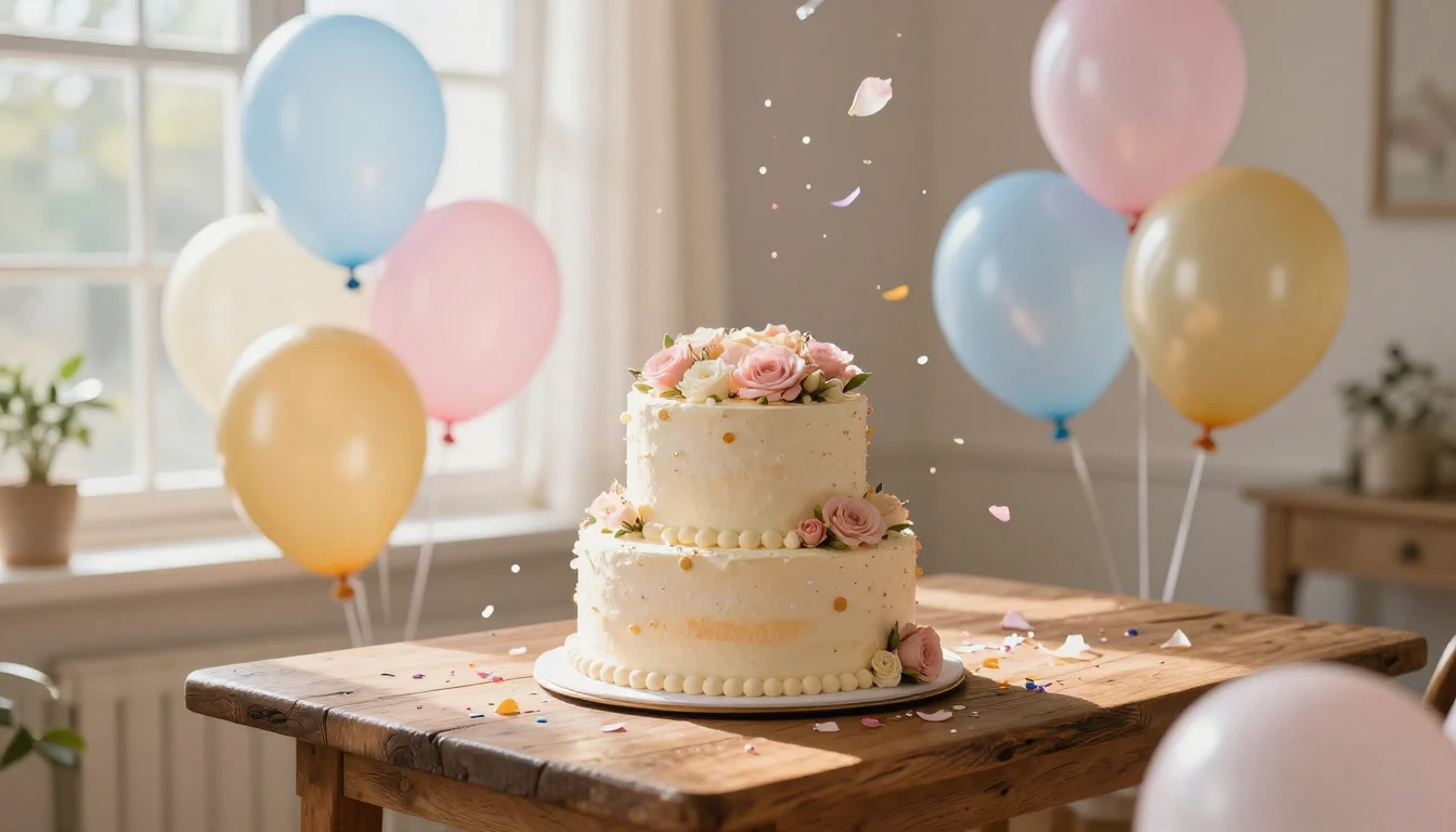 A whimsical and festive scene featuring a large, beautifully...