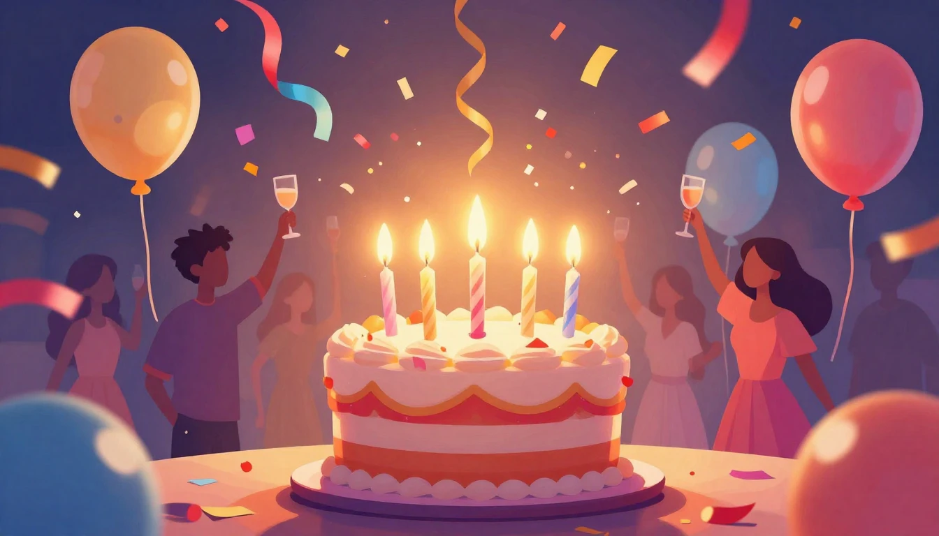 A vibrant and festive digital art illustration designed for ...