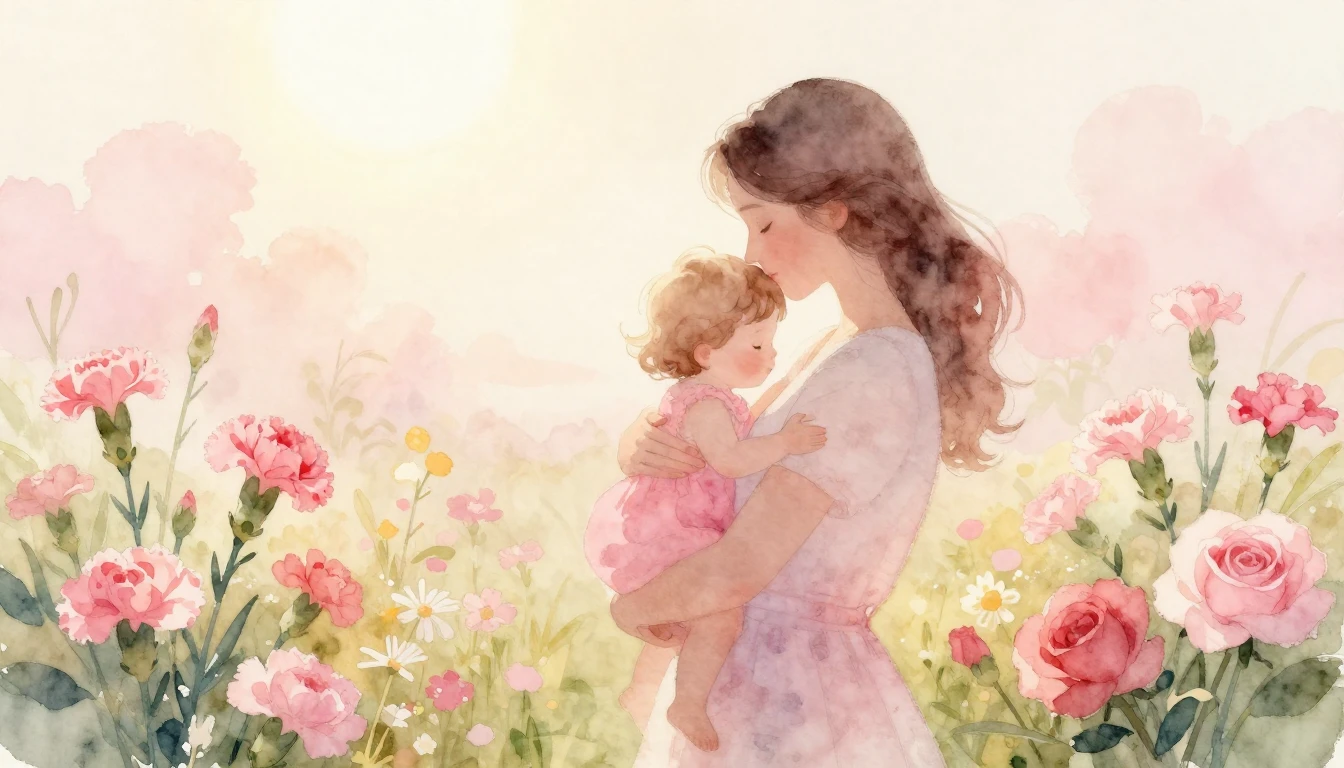 A heartwarming watercolor painting illustrating the bond bet...