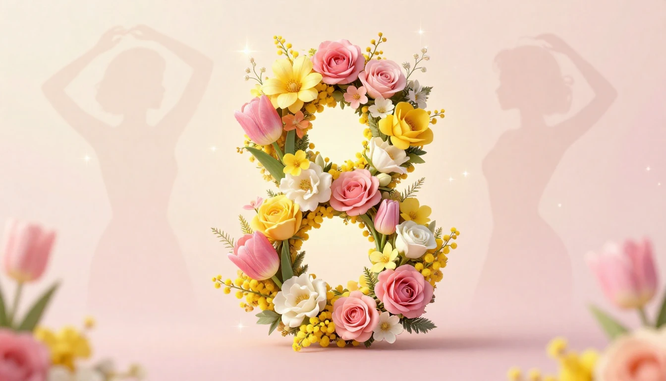 Elegant and festive composition for International Women's Da...