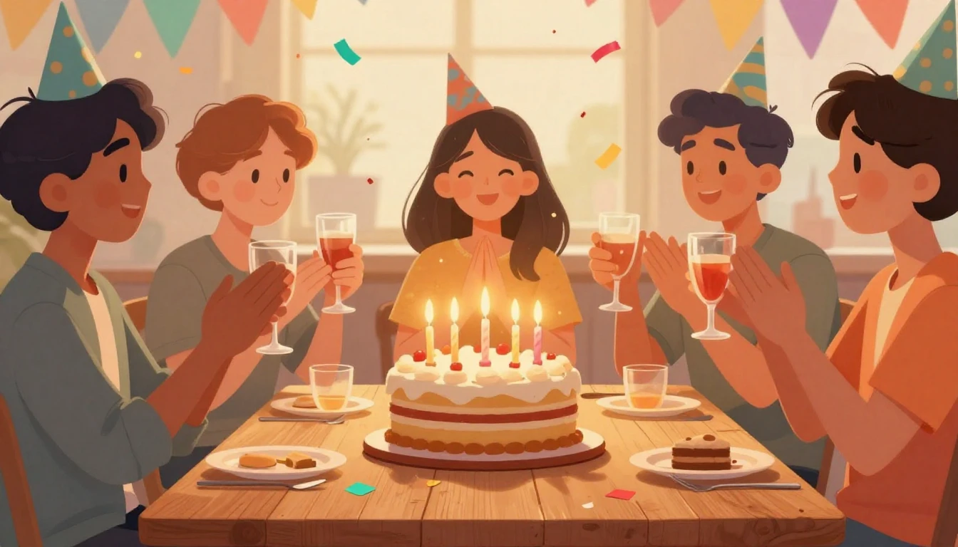 A vibrant and heartwarming digital art illustration depictin...