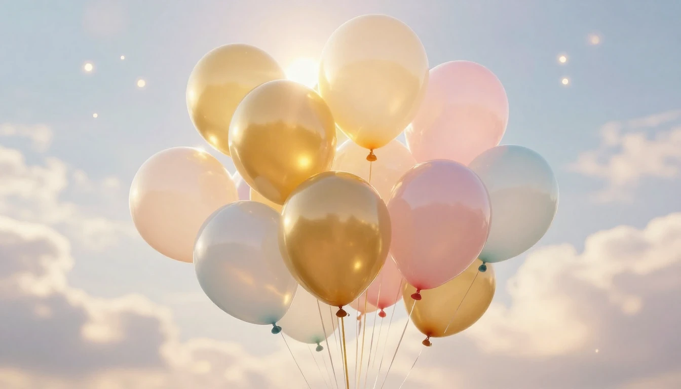 A vibrant and festive scene featuring a cluster of glowing g...