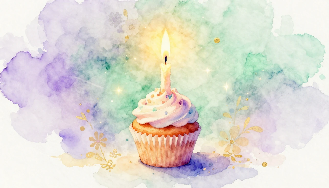 A beautiful watercolor painting of a single lit candle on a ...