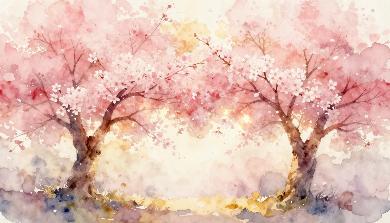 A dreamy and ethereal watercolor painting of two intertwined...