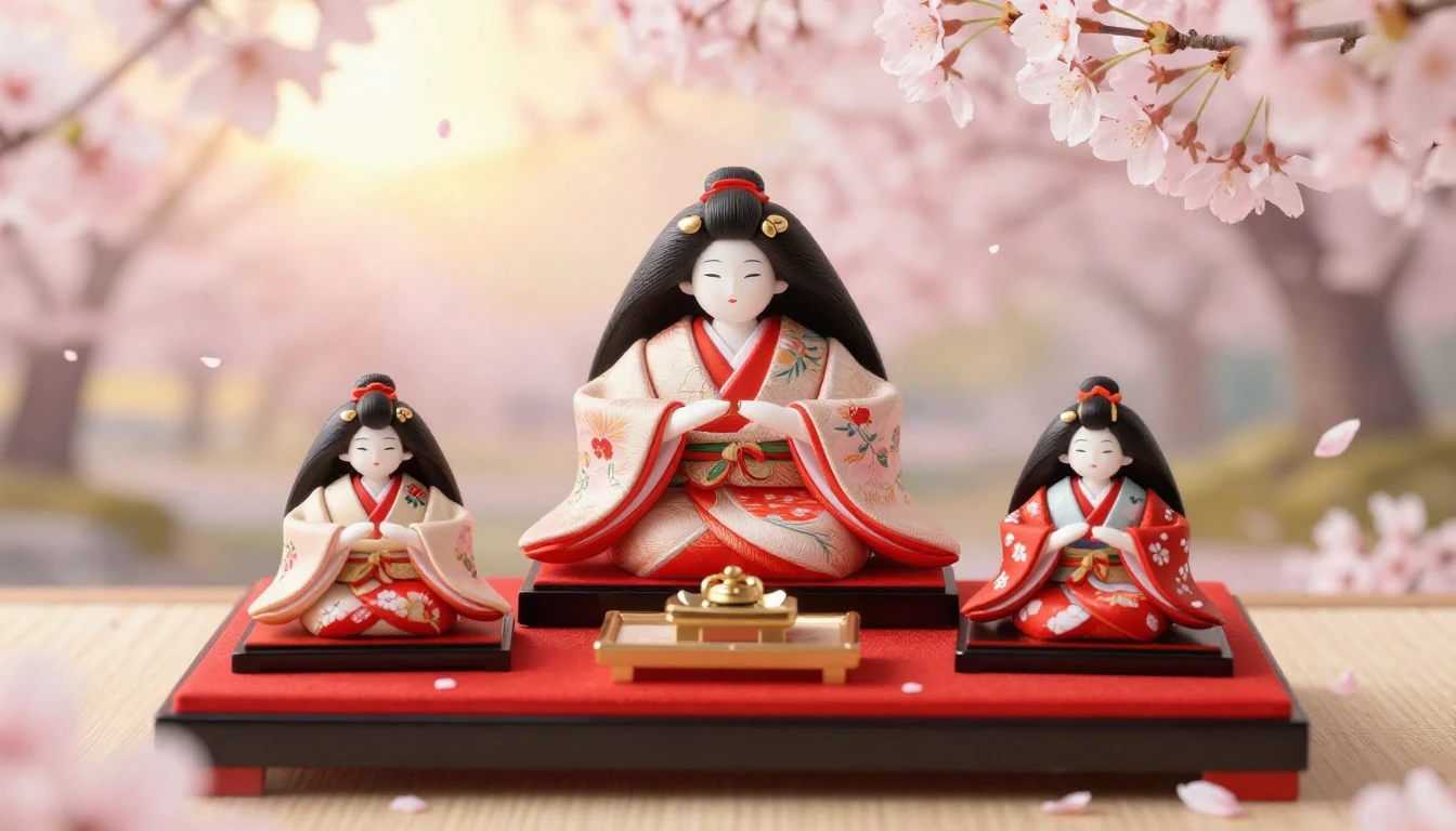 A beautiful and delicate scene featuring traditional Japanes...