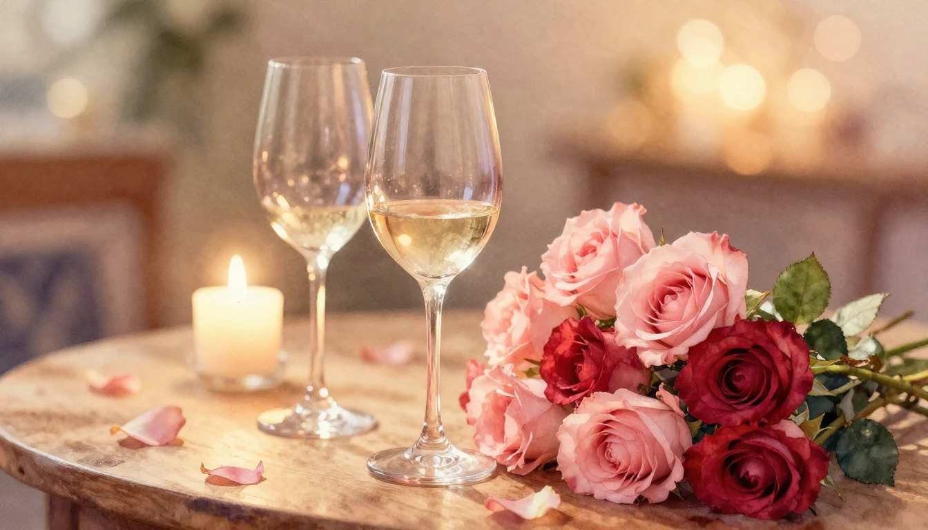 A soft and dreamy watercolor painting depicting a cozy, cand...