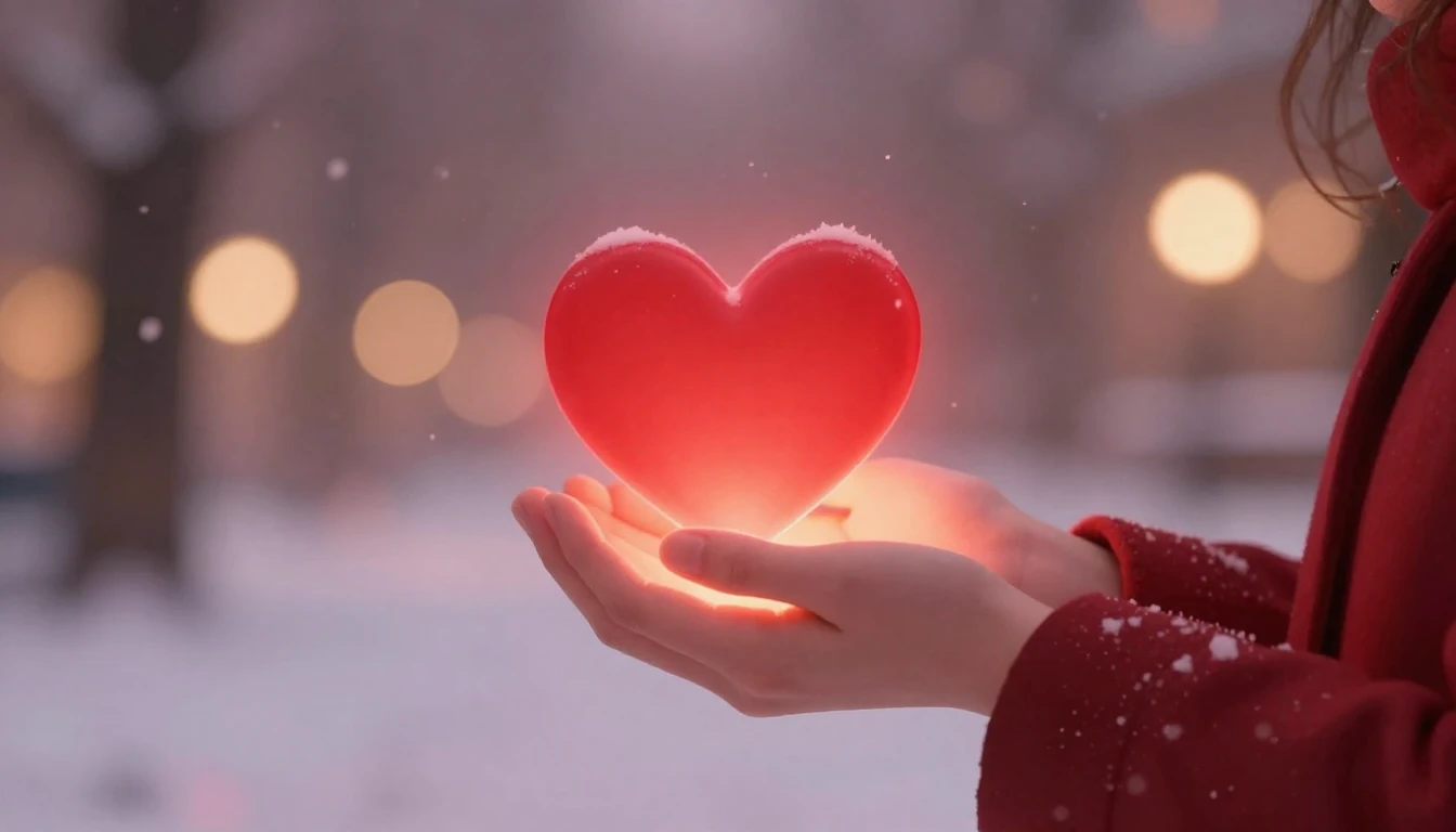 A romantic and dreamy illustration focusing on a pair of han...