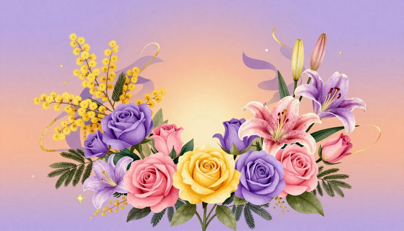 A vibrant and symbolic illustration celebrating femininity a...