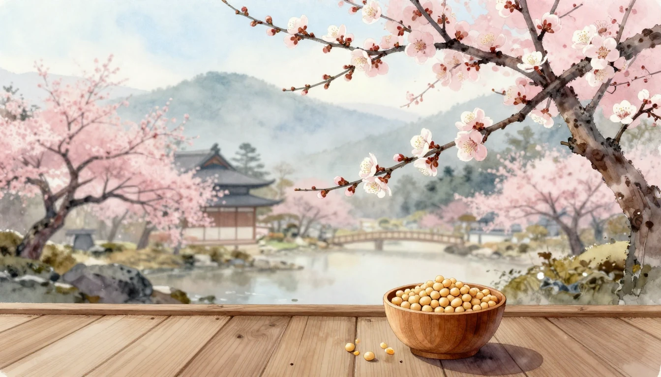 A serene watercolor painting of a traditional Japanese garde...