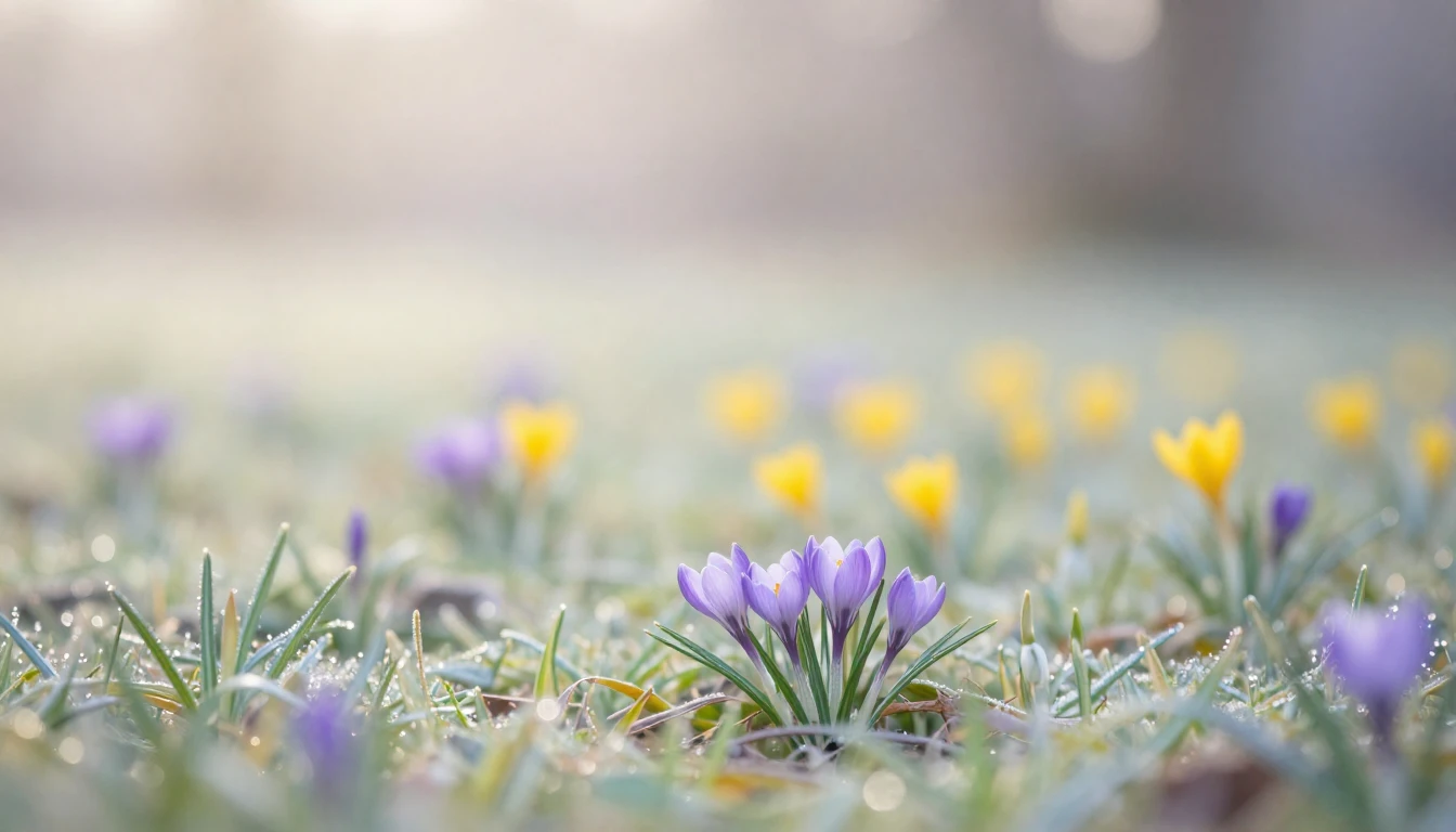 A breathtaking landscape showcasing the first signs of sprin...