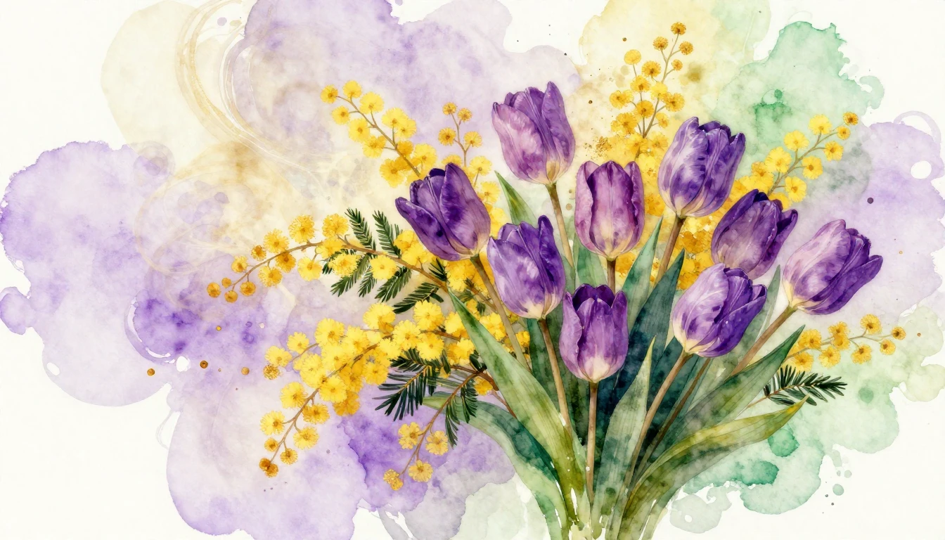 A vibrant watercolor painting representing the spirit of Int...