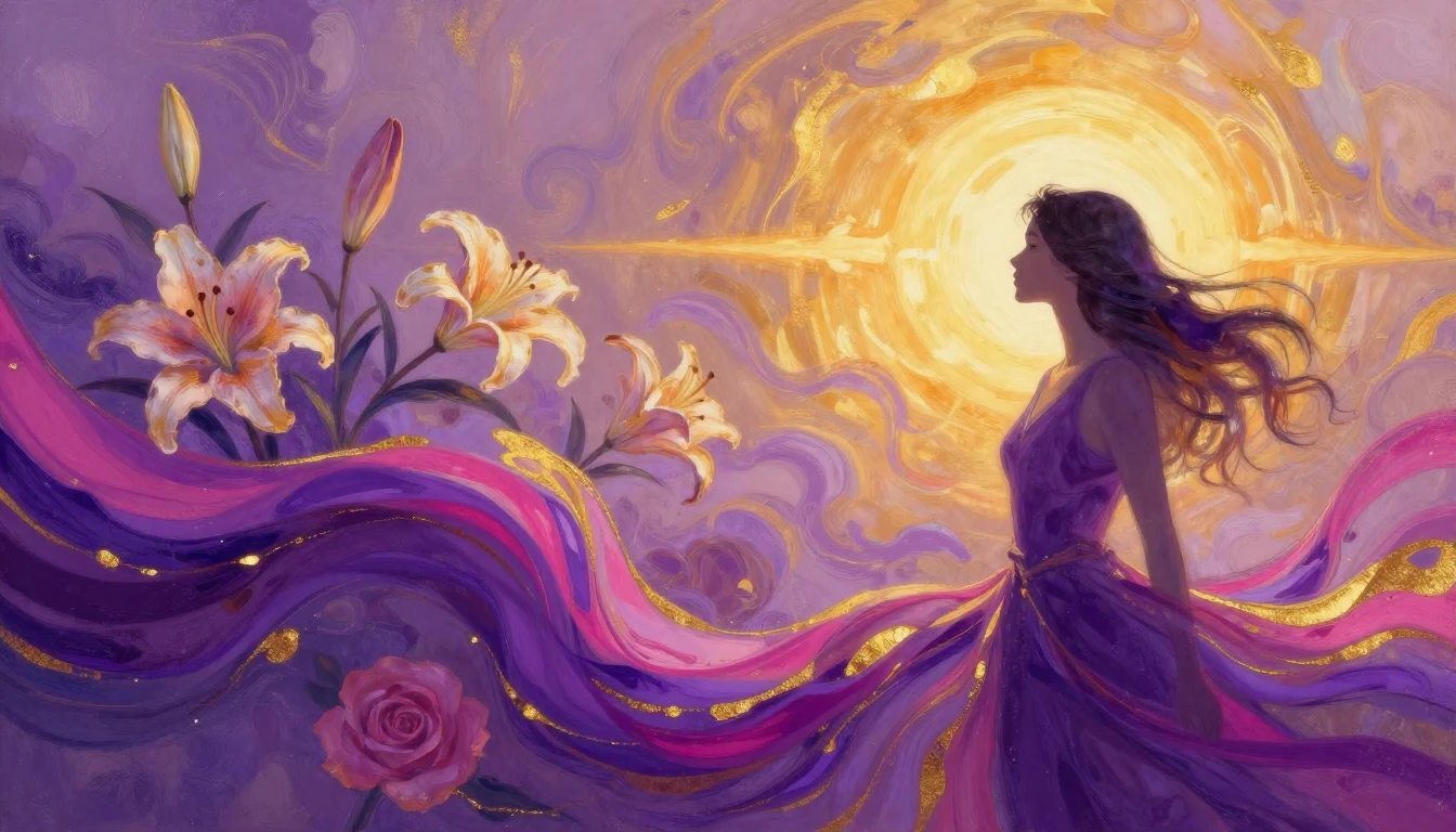 A vibrant and symbolic artistic composition celebrating femi...