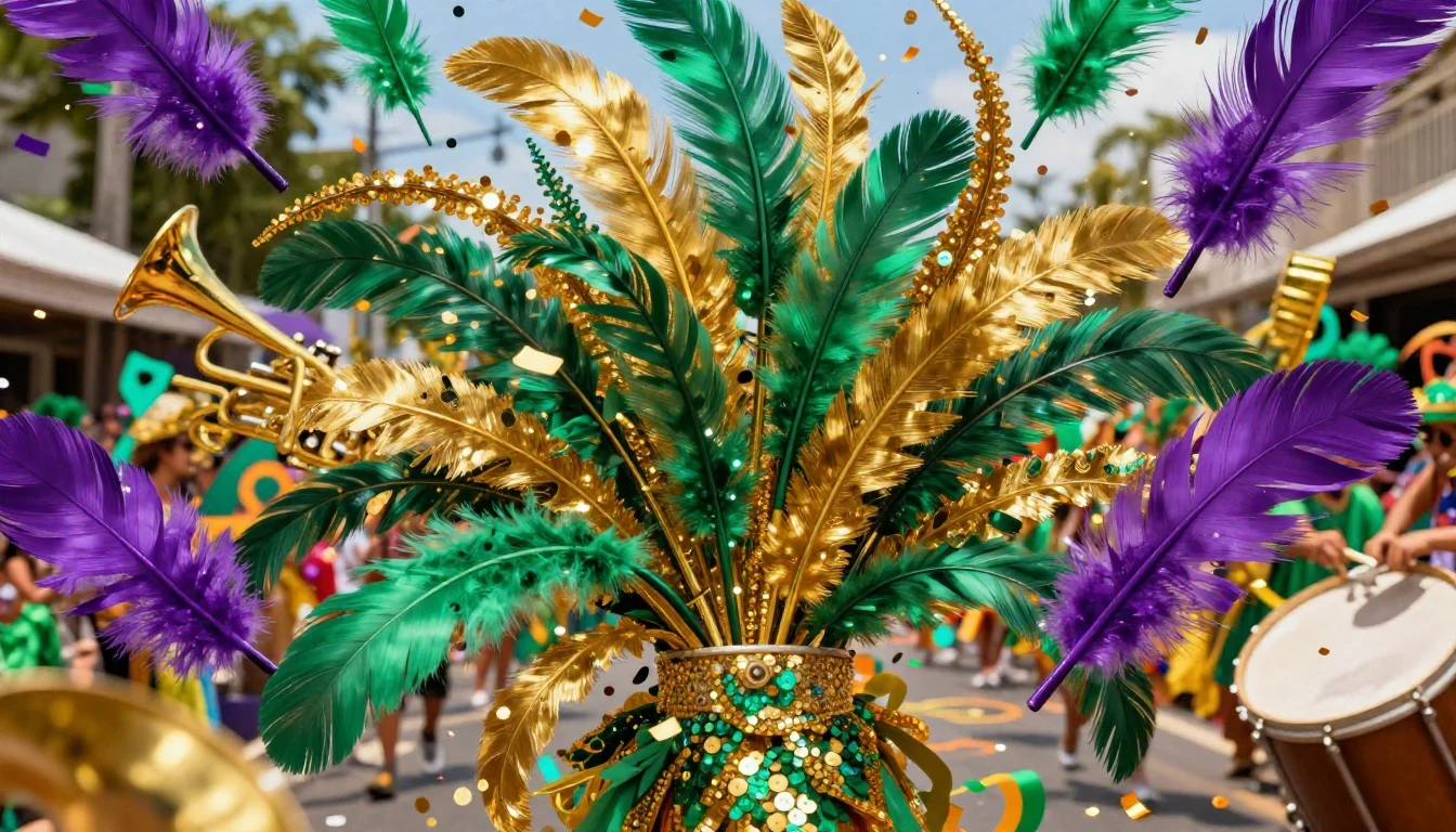 A vibrant explosion of colors representing a festive street ...