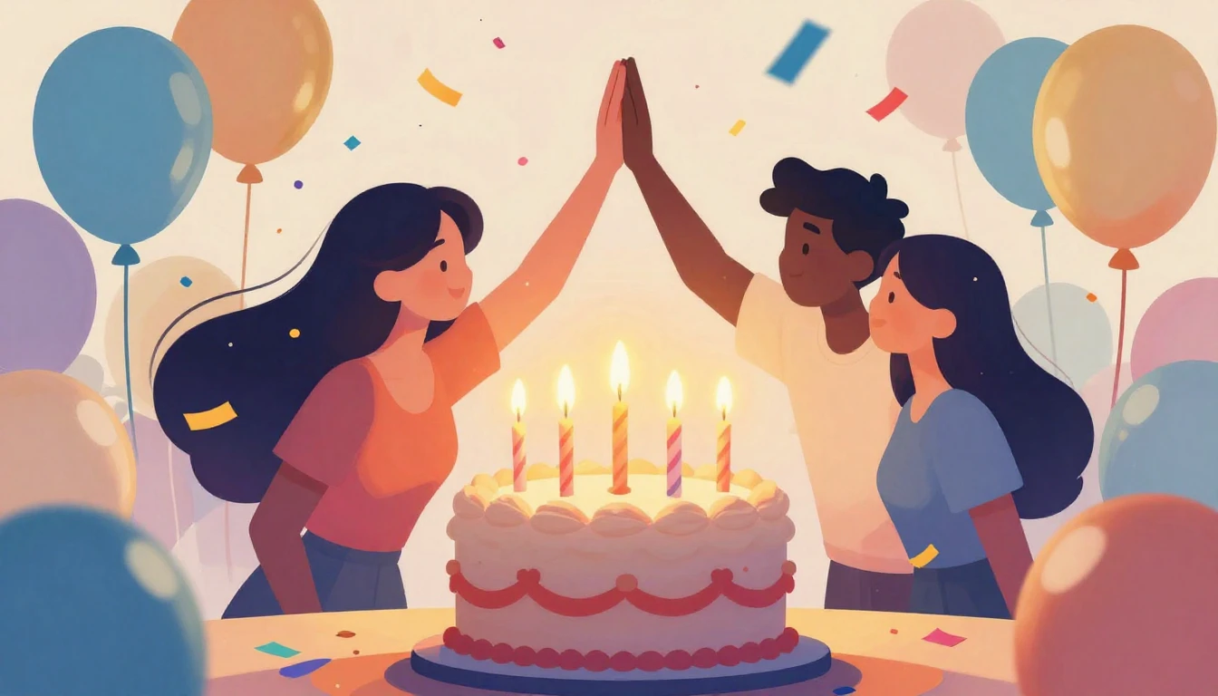 A vibrant and festive digital art illustration representing ...