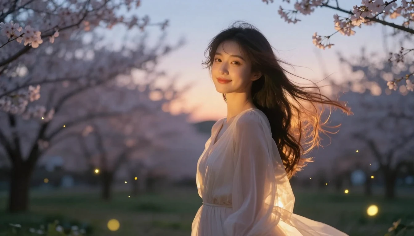 A beautiful, ethereal portrait of a young woman standing in ...
