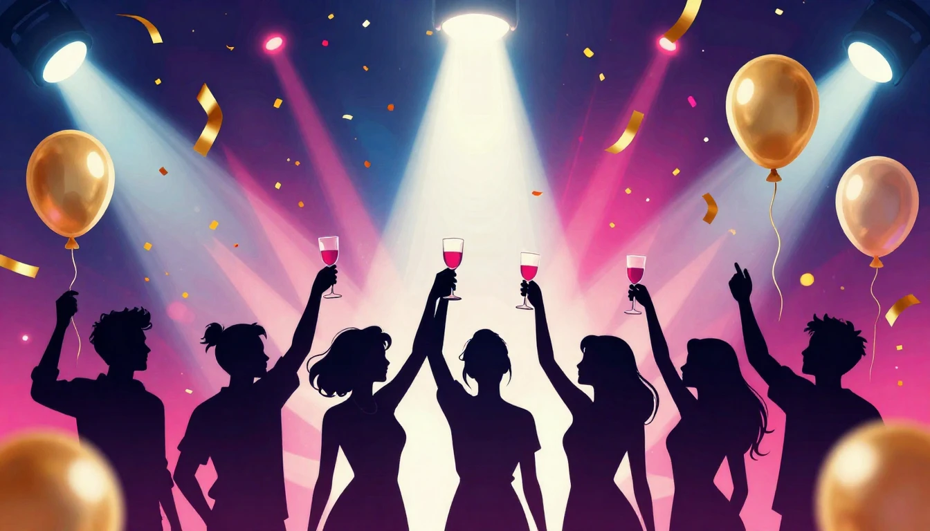 A vibrant and festive digital art illustration celebrating a...