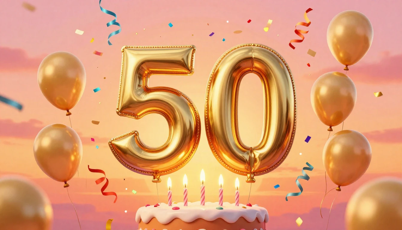 A festive and vibrant birthday album cover design centering ...