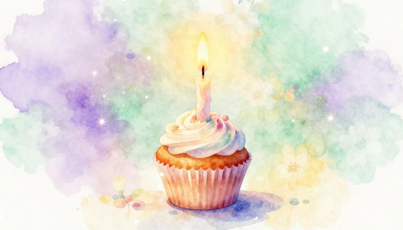 A beautiful watercolor painting of a single lit candle on a ...
