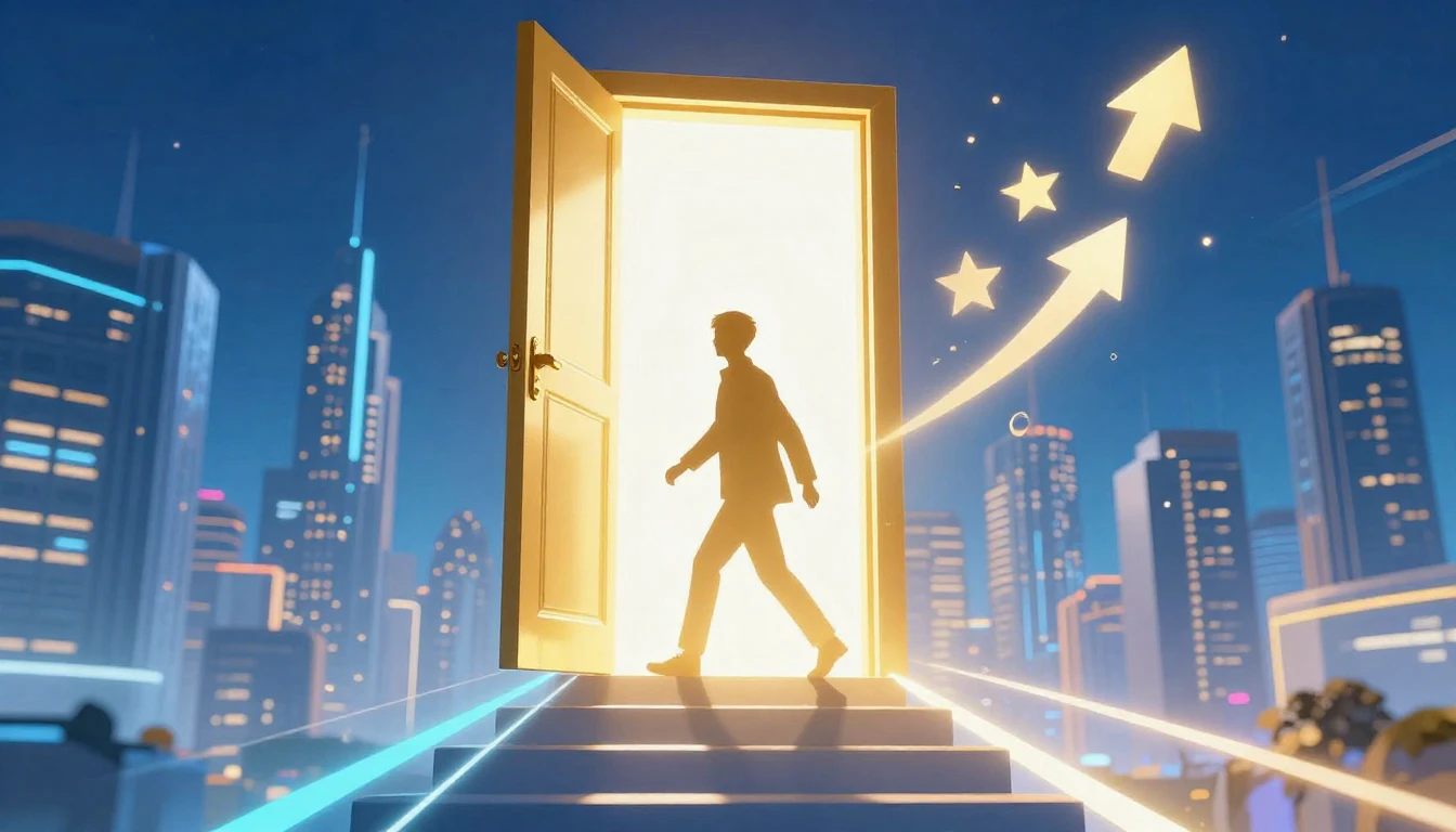 A vibrant and dynamic composition symbolizing career success...