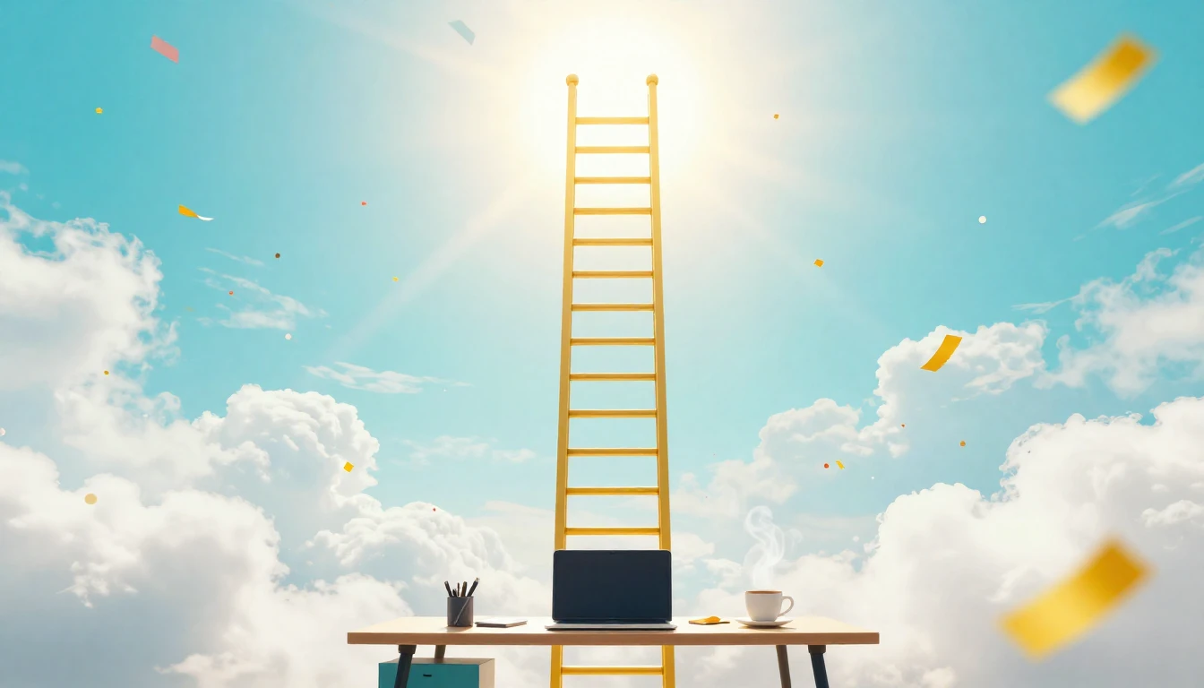 A vibrant and conceptual representation of career success an...