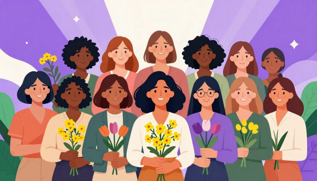 A vibrant and empowering illustration for International Wome...