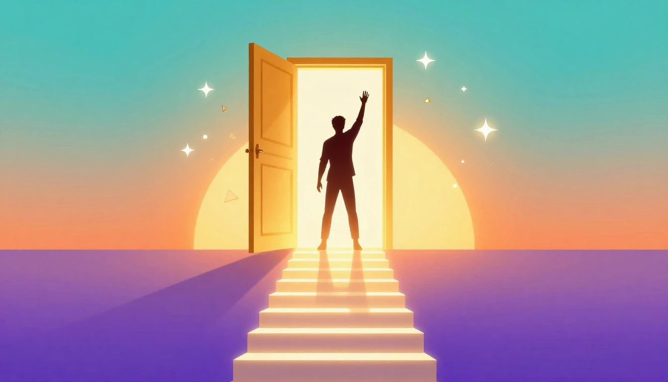 A vibrant and uplifting illustration symbolizing a career br...