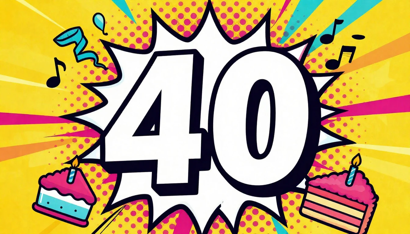 A vibrant Pop Art style illustration centered around a large...