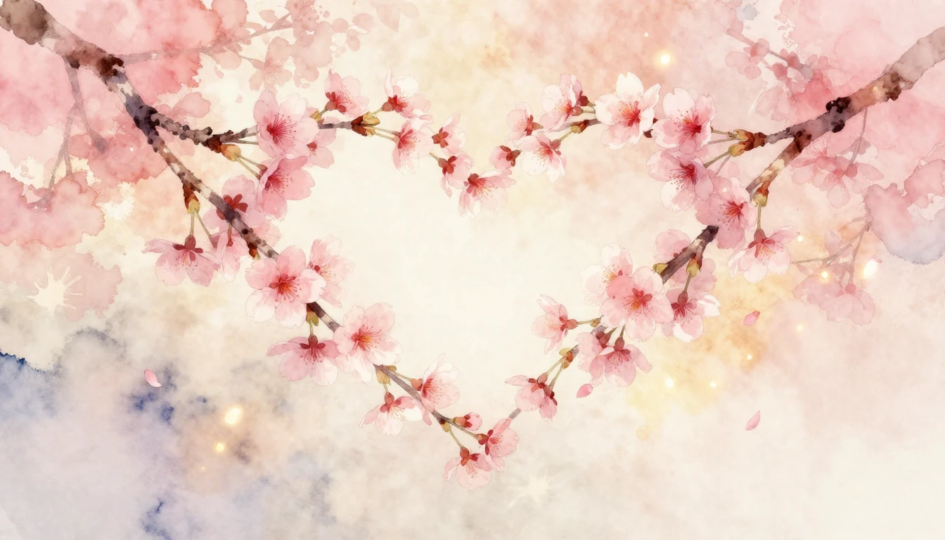 A beautiful and delicate watercolor painting of two intertwi...